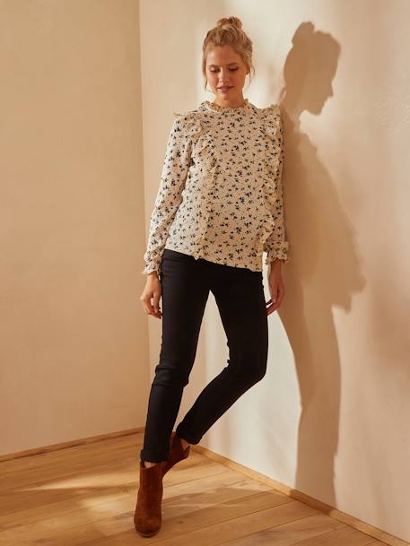 Naadloze slim fit zwangerschapsjeans met band BRUT CF STAAL+DOUBLE STONE CF SWATCH+GRIJS CF SWATCH - vertbaudet enfant 