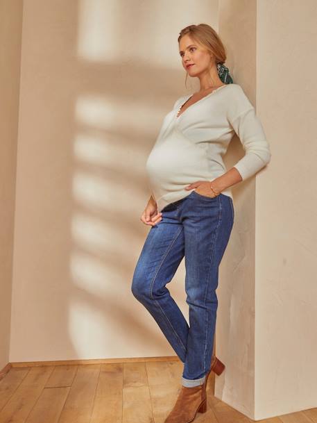 Omkeerbare trui voor/achter voor de zwangerschap en borstvoeding Wit - vertbaudet enfant 