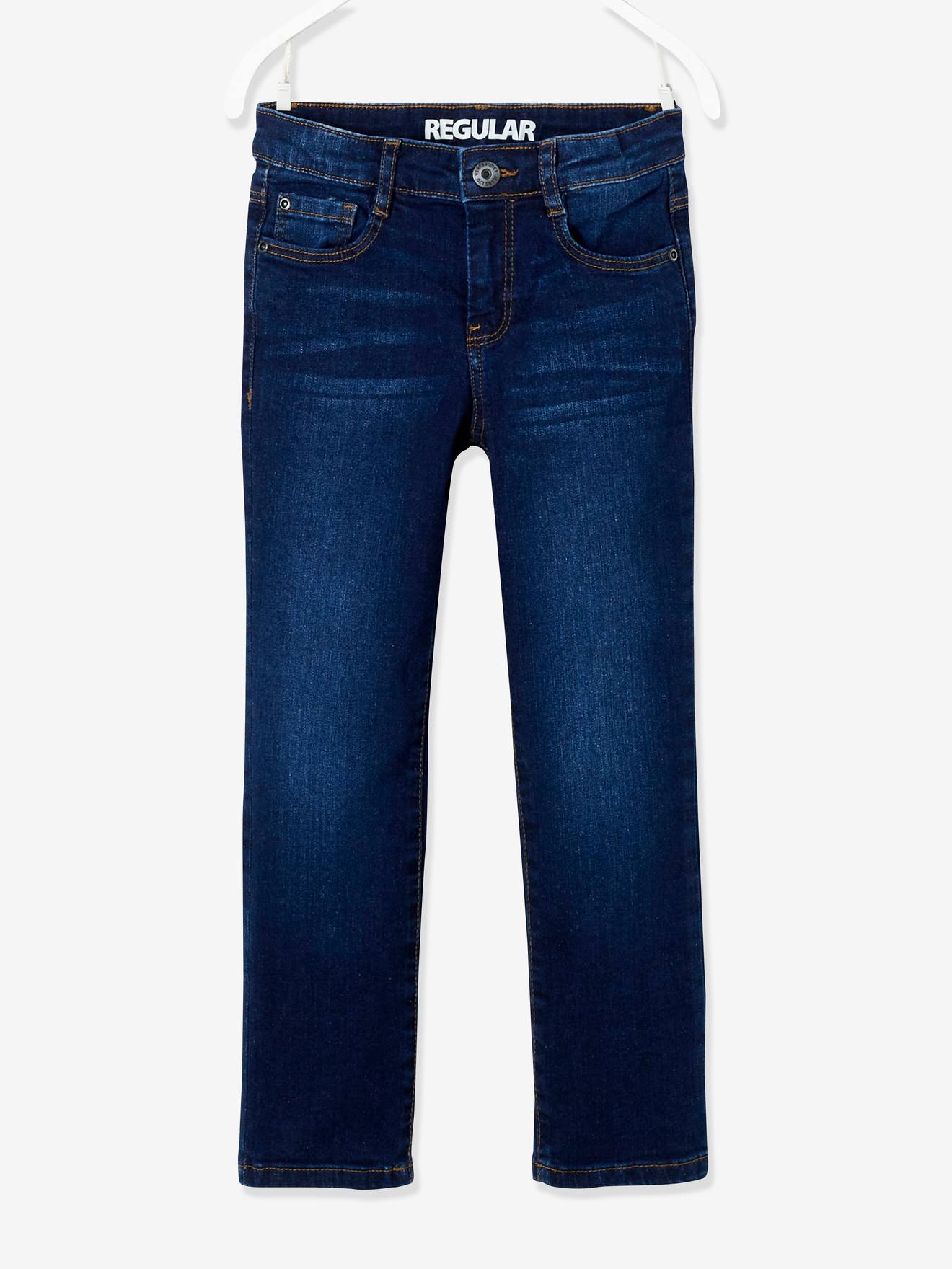 Rechte jeans voor jongens Morphologik met heupomtrek LARGE ruw denim