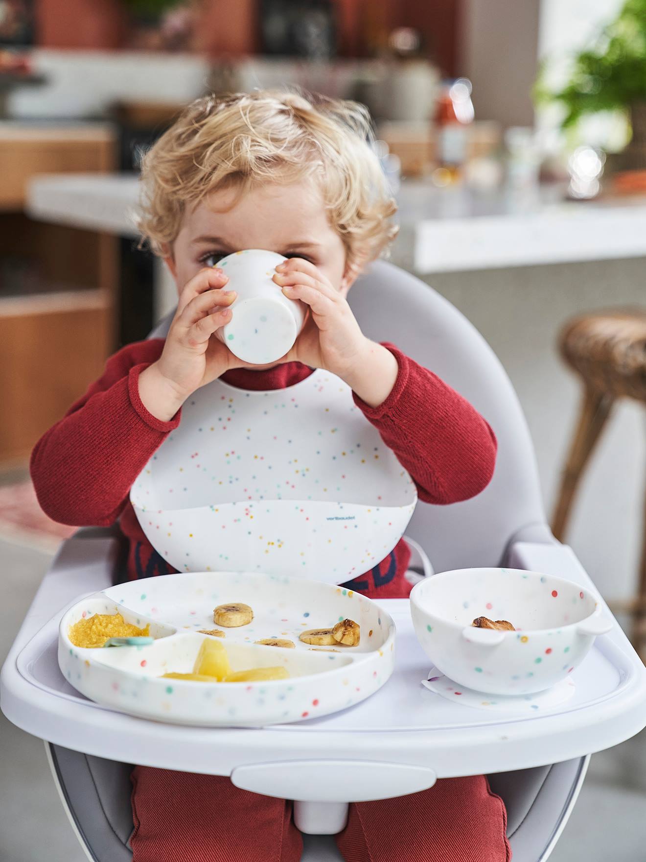 Maaltijdkoffer van silicone set met print afbeelding 1