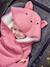 Plaid met capuchon voor baby van molton, gevoerd met pluche Inkt+roze - vertbaudet enfant 