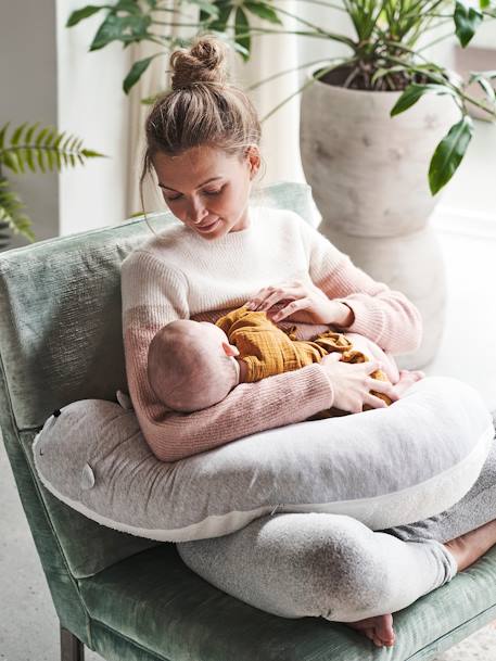 Otter borstvoedingskussen grijs gechineerd+roest - vertbaudet enfant 