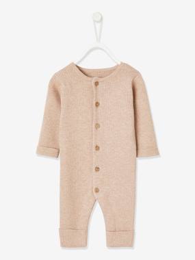 Geribde babypyjama met lange mouwen gechineerd beige kopen? Lees eerst dit