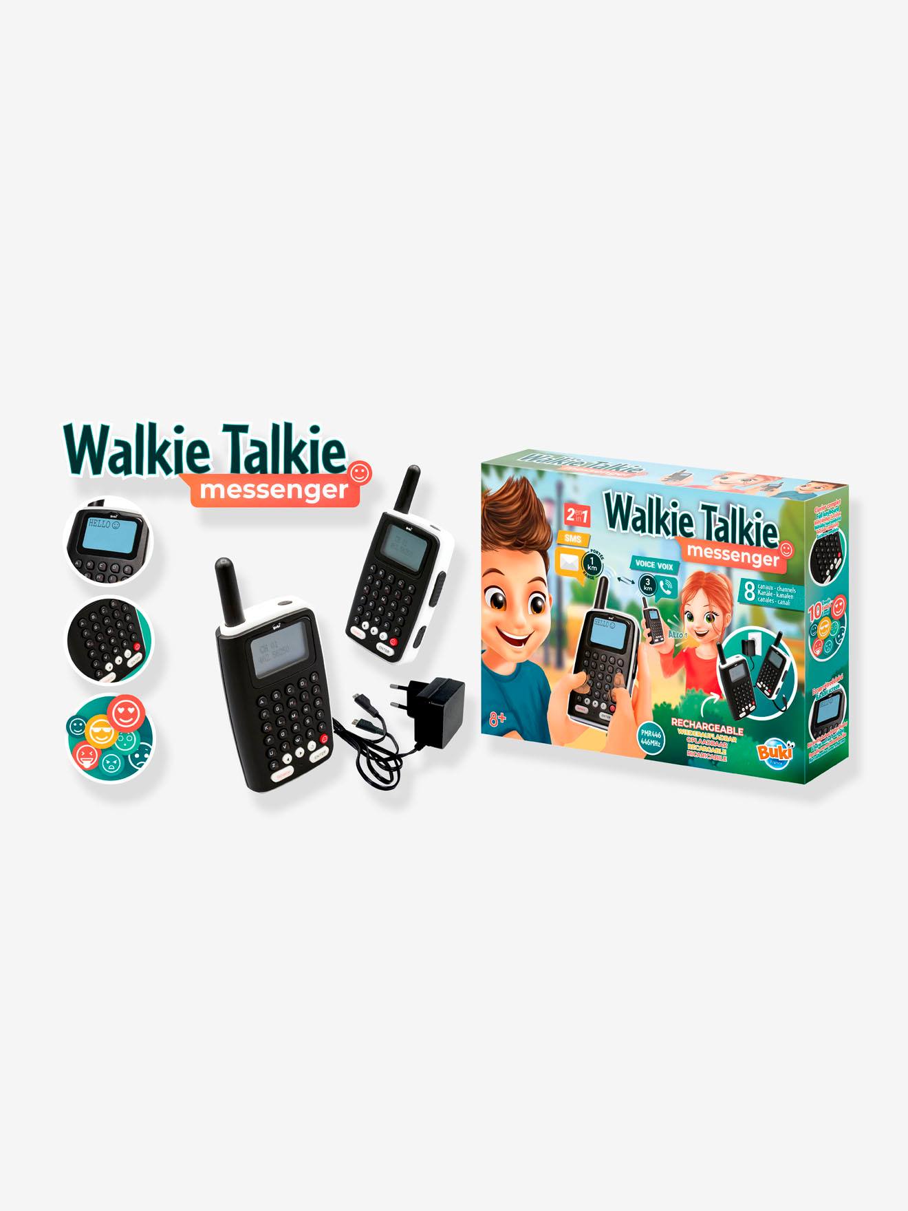 Buki Walkie Talkie Messenger, Walkietalkie voor kinderen, 8 jaar, Zwart