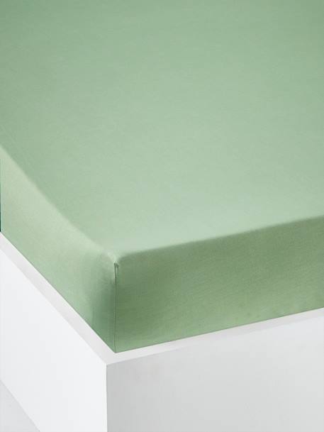 Effen hoeslaken kind Oeko-Tex® antraciet+blauwgroen+grijs+groen+jeansblauw+koraal+Licht lila+lichtblauw+lichtroze+marineblauw+pistache+terracotta+wit - vertbaudet enfant 