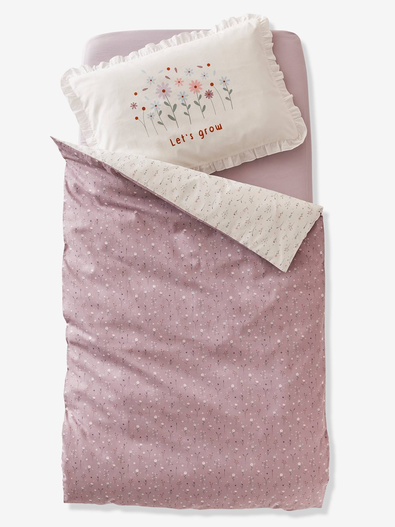 DOUCE PROVENCE Oeko-Texยฎ omkeerbaar dekbedovertrek voor baby's ecru / parma