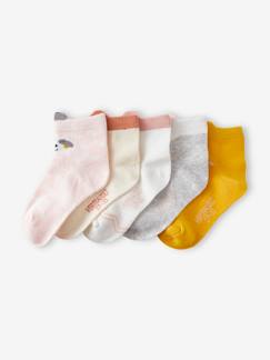 Meisje-Ondergoed-Set van 5 paar halfhoge Oeko-Tex®-sokken met dierenprint