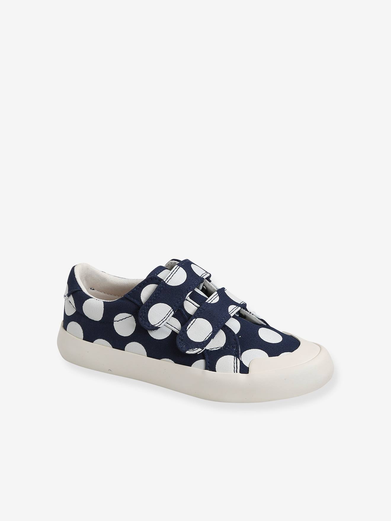 Linnen klittenband sneakers meisje marineblauw afbeelding