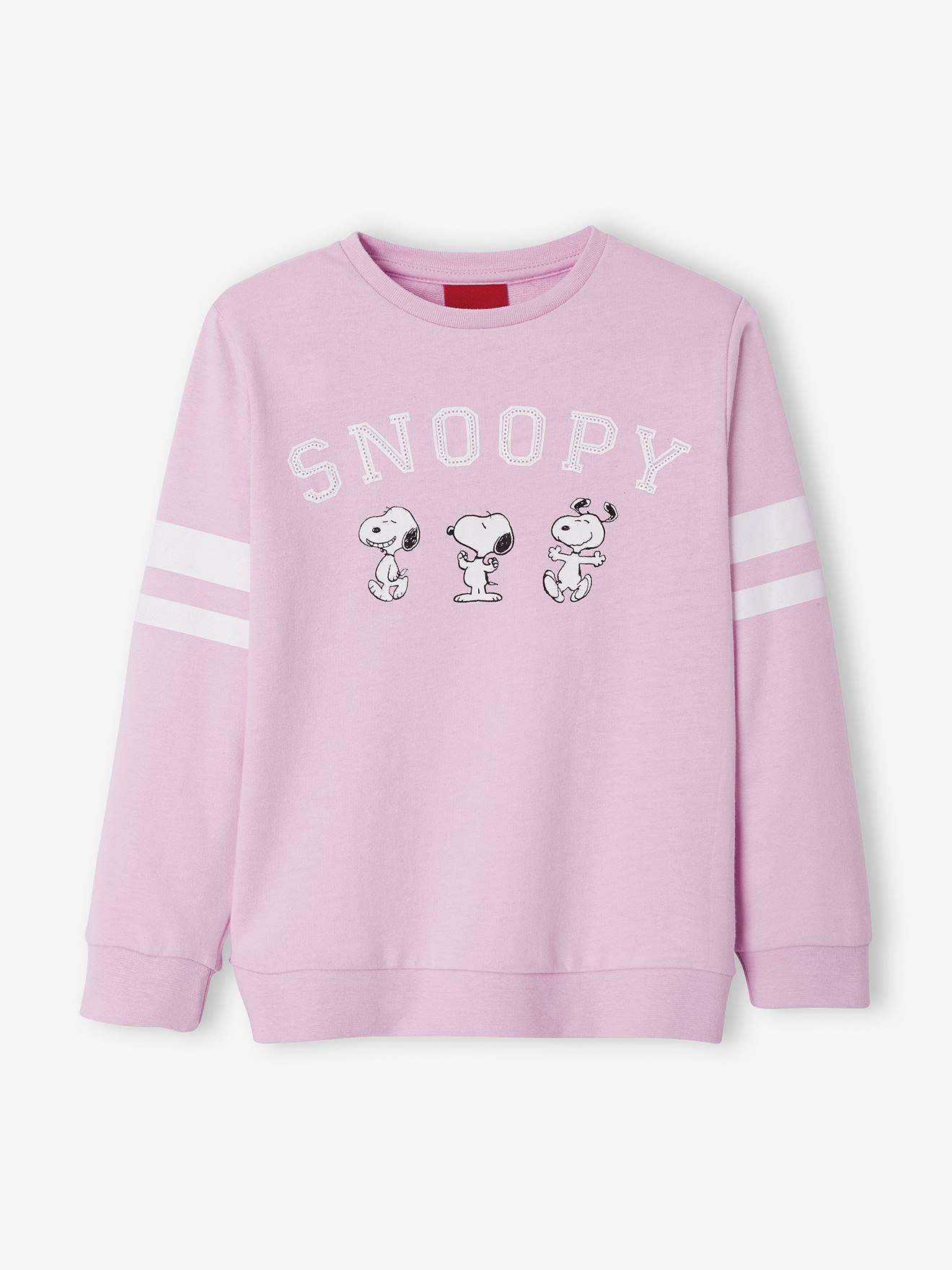 Molton meisjessweater met Snoopy Peanuts® thema lila