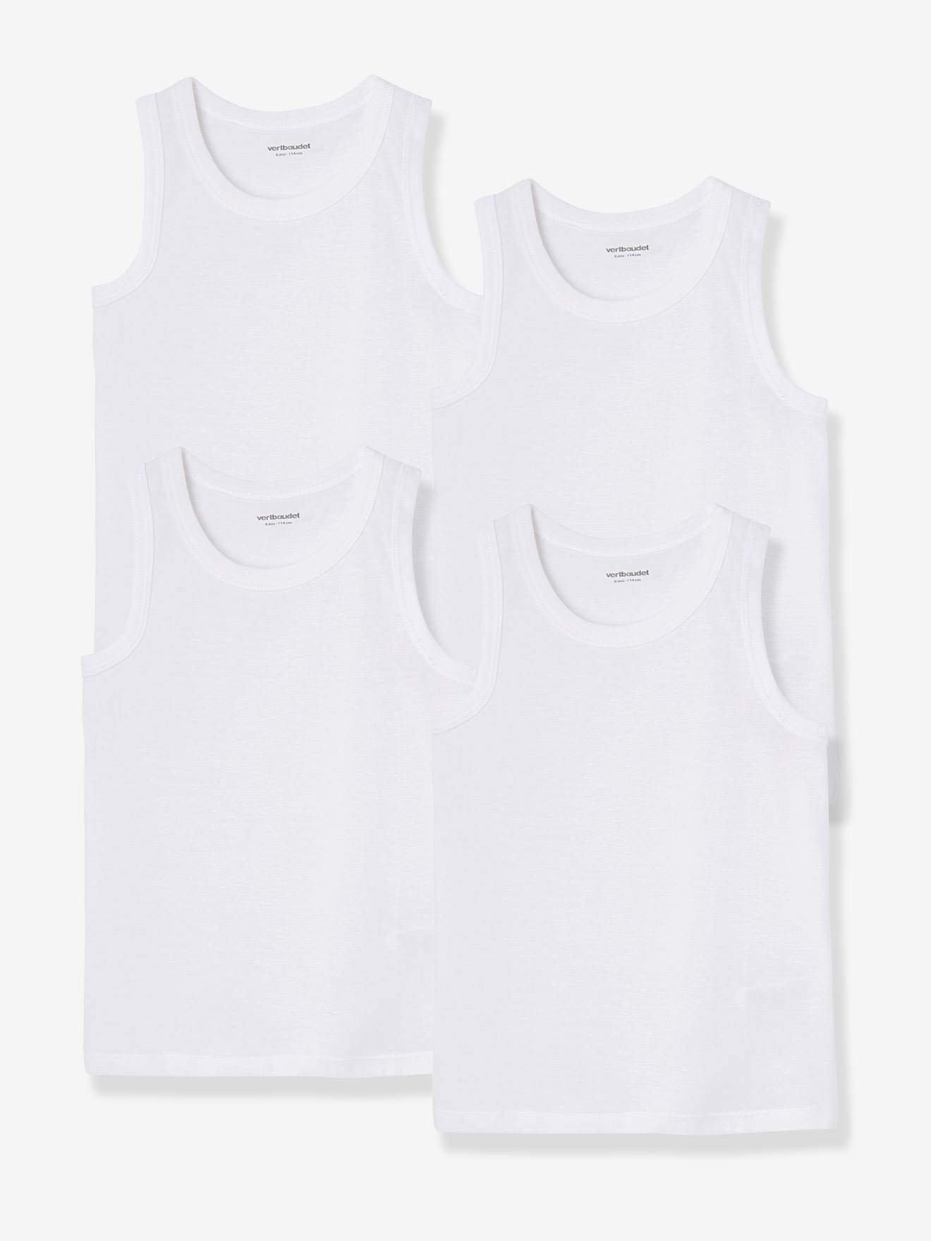 Set van 4 onderhemdjes wit