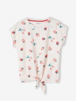 Meisje-Gestreept T-shirt voor meisjes met sierstrik