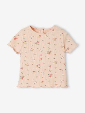 Babyshirt met bloemen in geribbeld tricot bedrukt grijsachtig roze kopen? Lees eerst dit