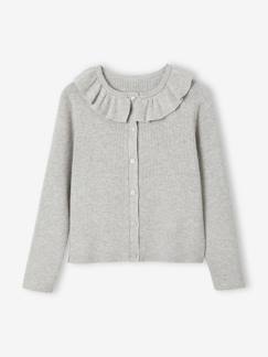 Meisje-Trui, vest, sweater-Kort meisjesvest met kraagje