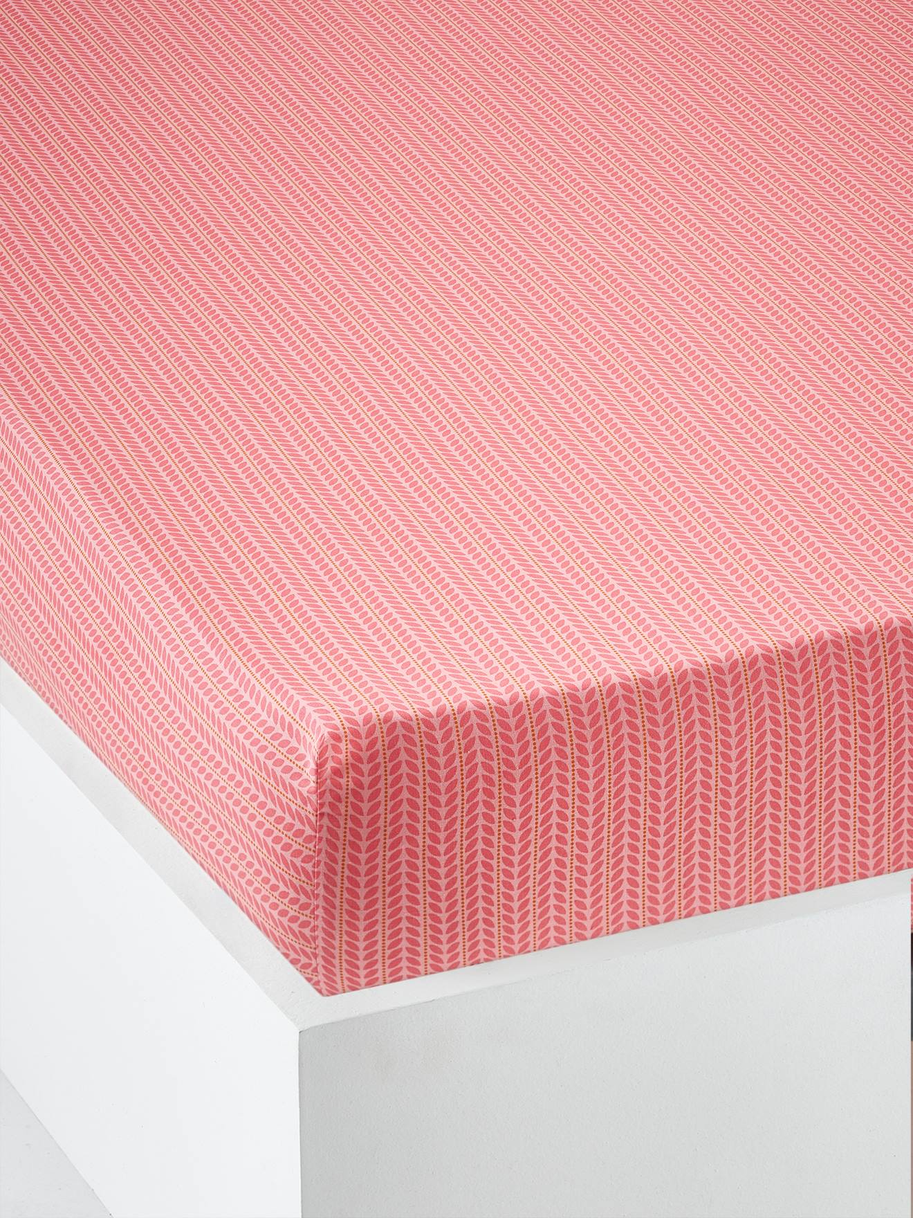 Hoeslaken voor kinderbed EDEN INDIA Oeko-Tex® roze