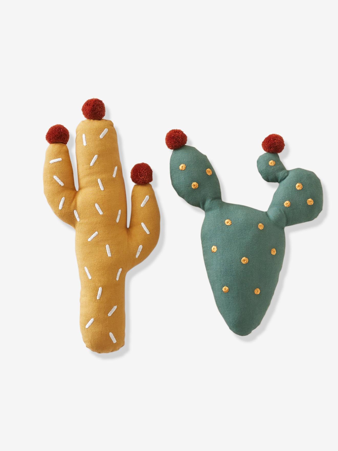 Set met 2 kussens cactus WILD SAHARA groen/geel