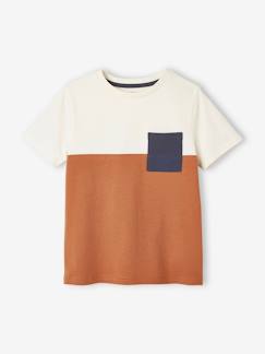 -Colorblock jongensshirt met korte mouwen