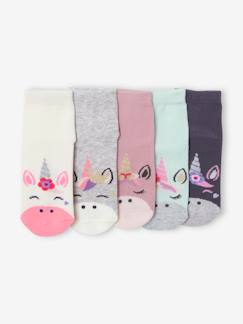Meisje-Set van 5 paar Eenhoorn sokken Oeko-Tex®