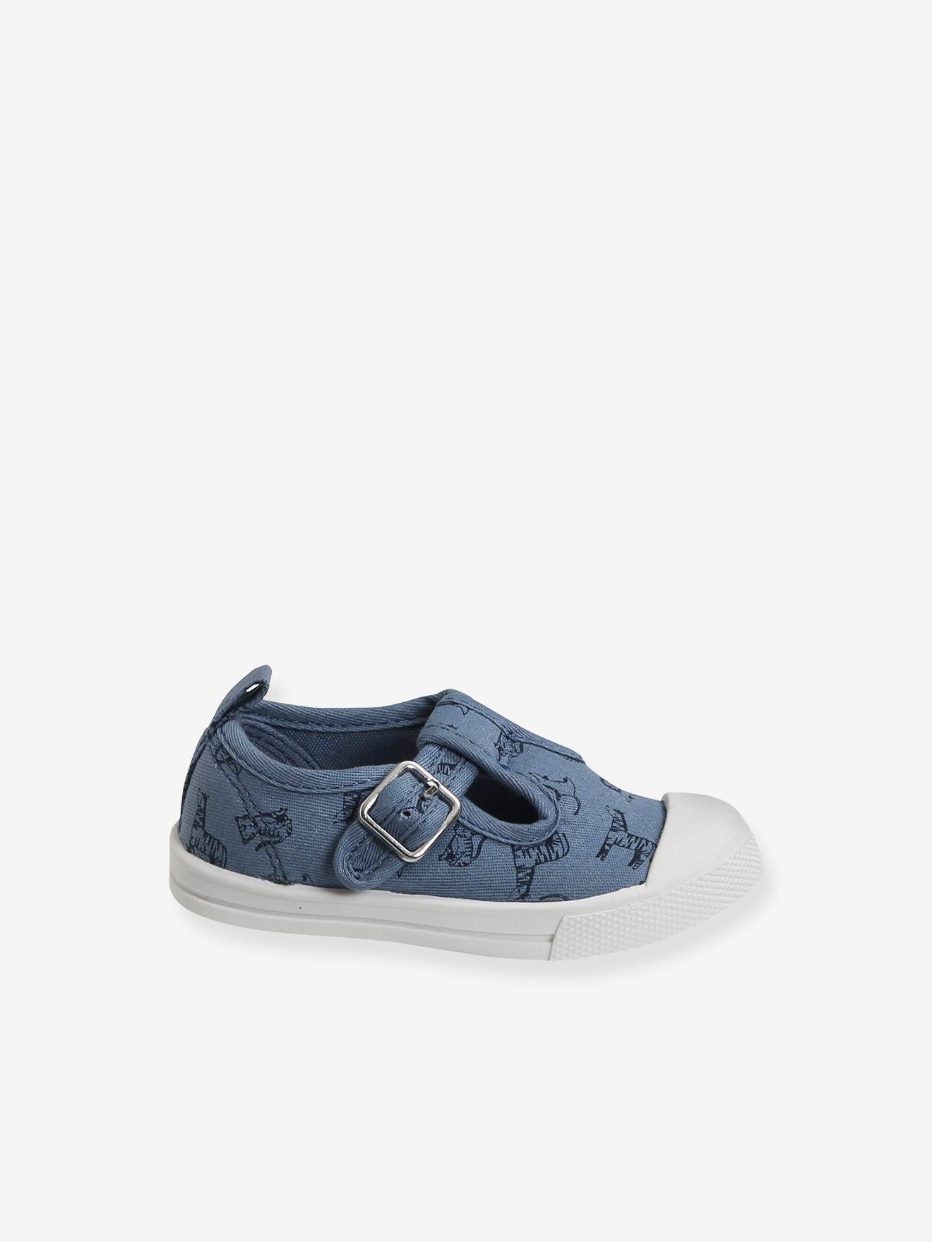 Stoffen schoentjes voor babyjongens - blauw, Schoenen