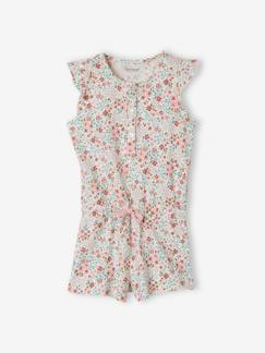 Meisje-Pyjama, surpyjama-Combishort meisjespyjama met bloemenprint Oeko-Tex®