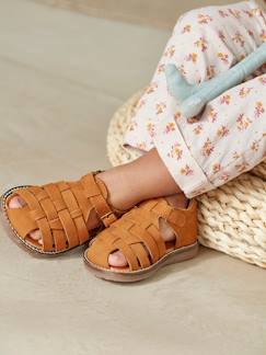 Schoenen-Leren sandalen baby met dichte voorkant