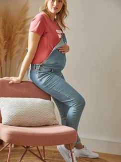 Zwangerschapskleding-Salopet, jumpsuit-Denim tuinbroek met stretch voor de zwangere vrouw
