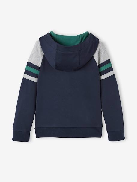 Jongenssportsweater met rits en capuchon Donkerblauw - vertbaudet enfant 