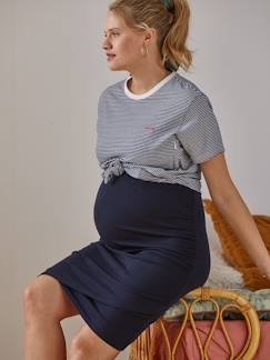 Zwangerschapskleding-T-shirt-Gestreept zwangerschaps- en borstvoedings t-shirt in katoen