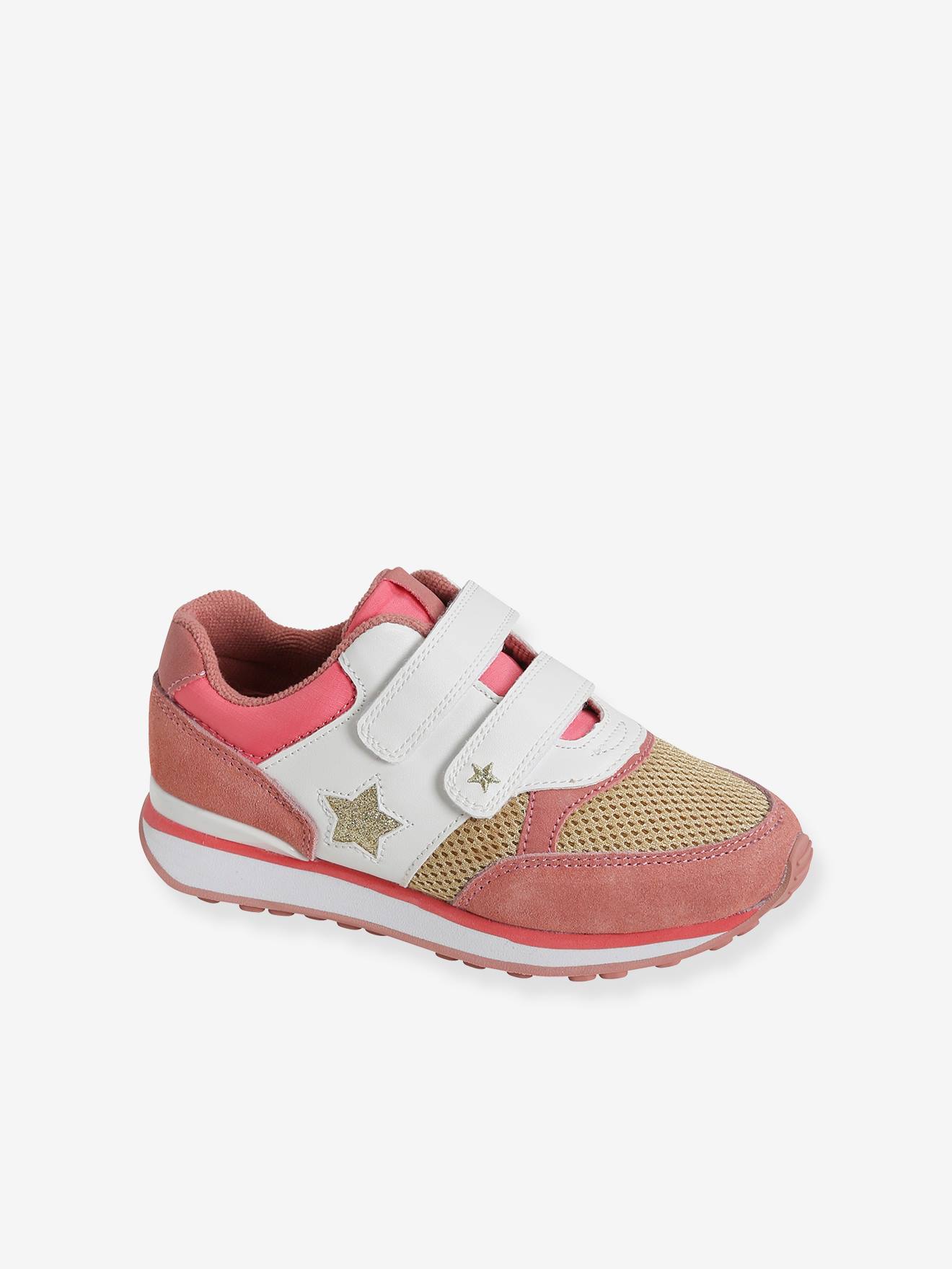 Klittenband sneakers meisje met runningstijl roze