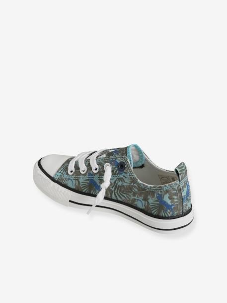 Elastische stoffen sneakers baby jongen groene tropische print+marineblauw+rood - vertbaudet enfant 