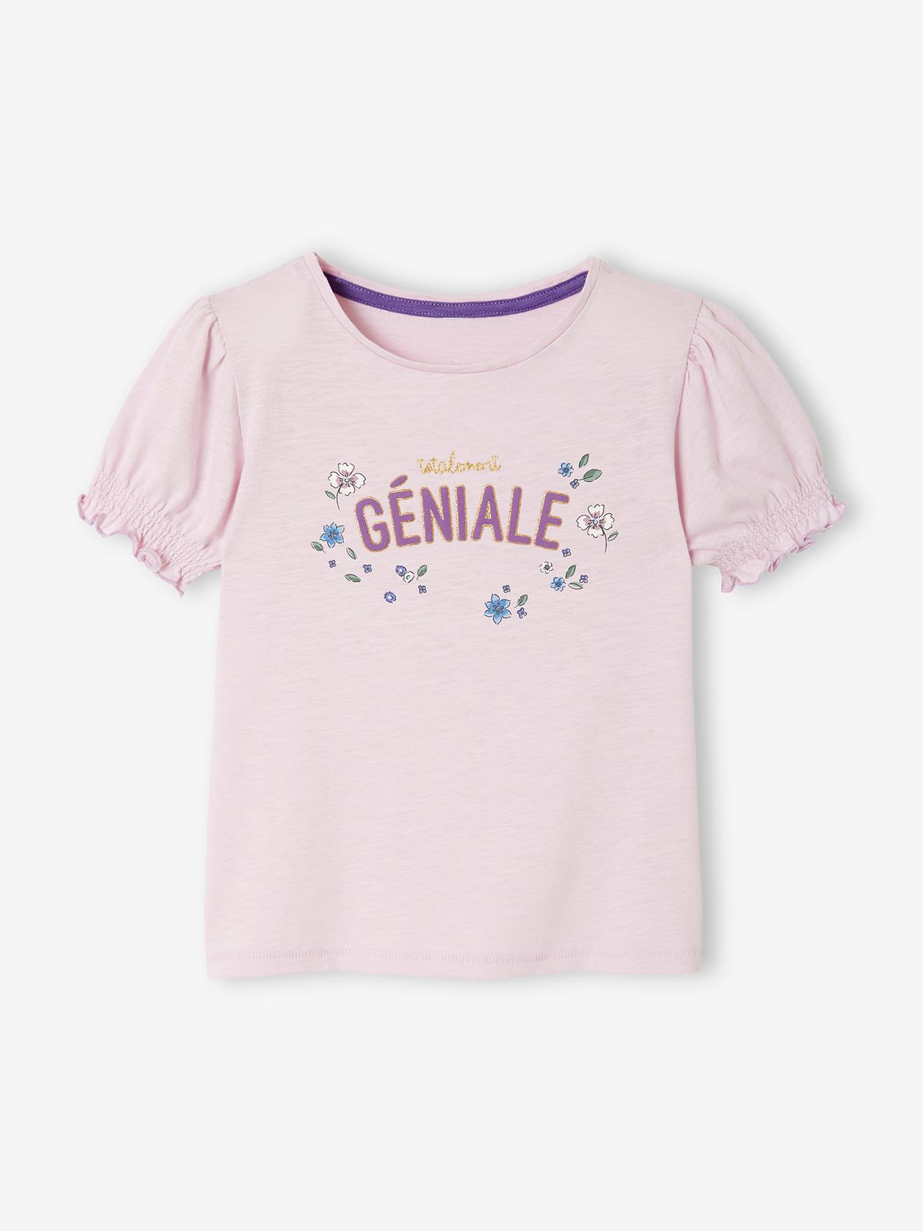 T-shirt met tekst meisjes lila