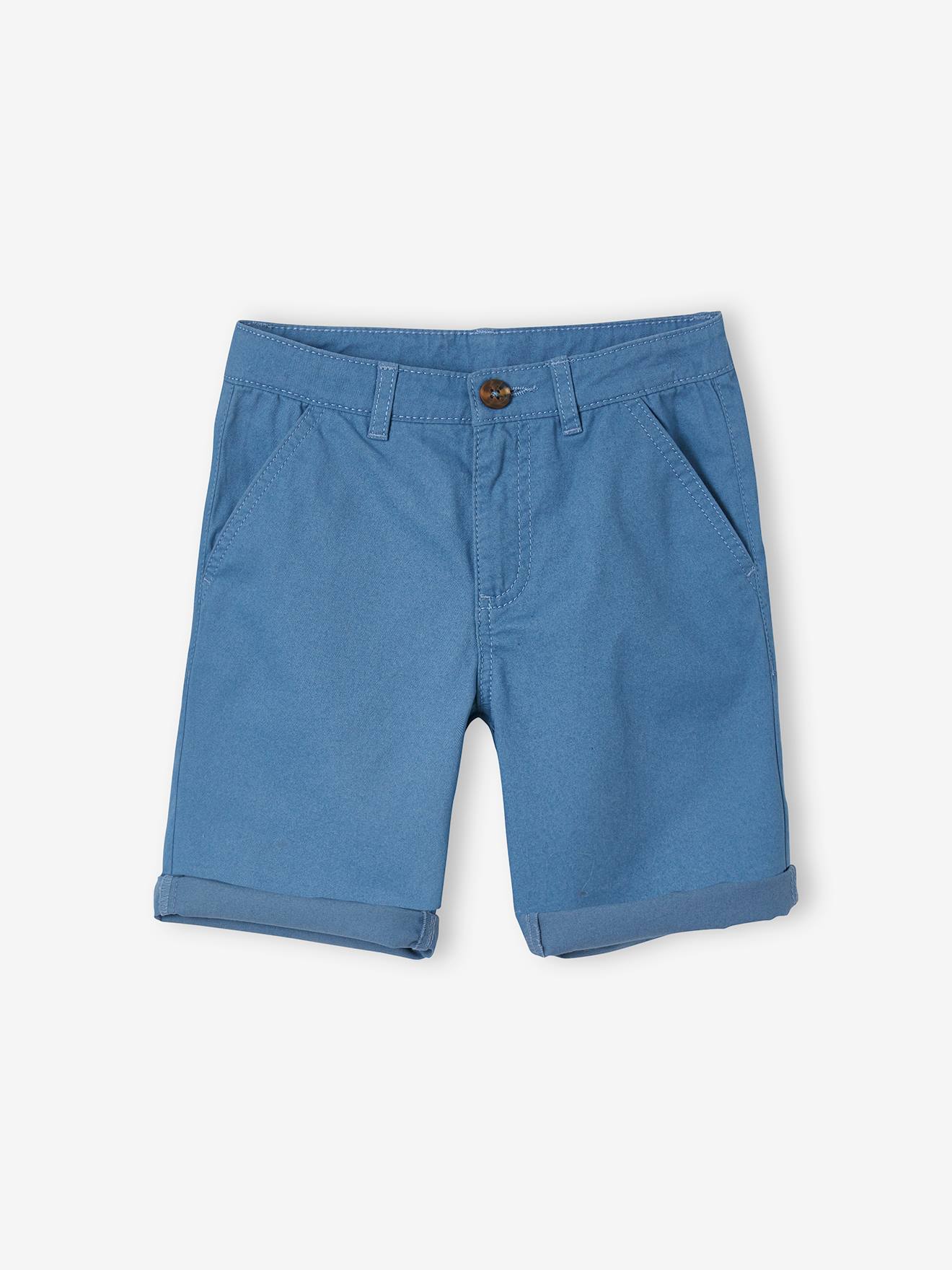 Chino bermuda voor jongens jeansblauw