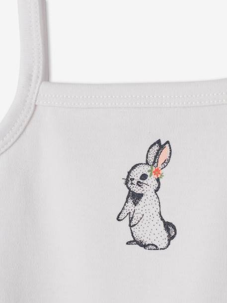 Set van 3 rompertjes konijn pasgeboren baby met dunne schouderbandjes set grijsroze - vertbaudet enfant 