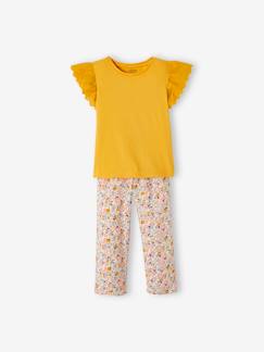 Meisje-Set met meisjes-T-shirt en soepele broek met print