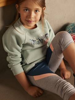 Meisje-Legging-Sportlegging voor meisjes, met kniebroek, in technisch materiaal