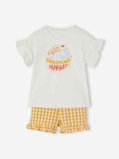 -Set shirt en short met vichyruiten voor meisjes