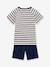 Katoenen gestreepte pyjama voor kleine jongens - PETIT BATEAU Marineblauw gestreept - vertbaudet enfant 
