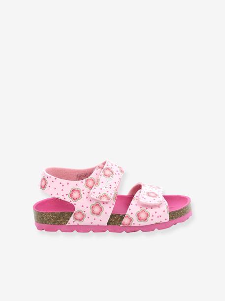 Meisjessandalen Summerkro Summerkick KICKERS® gele bloem+lichtroze bloem - vertbaudet enfant 