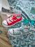 Elastische stoffen sneakers baby jongen groene tropische print+marineblauw+rood - vertbaudet enfant 