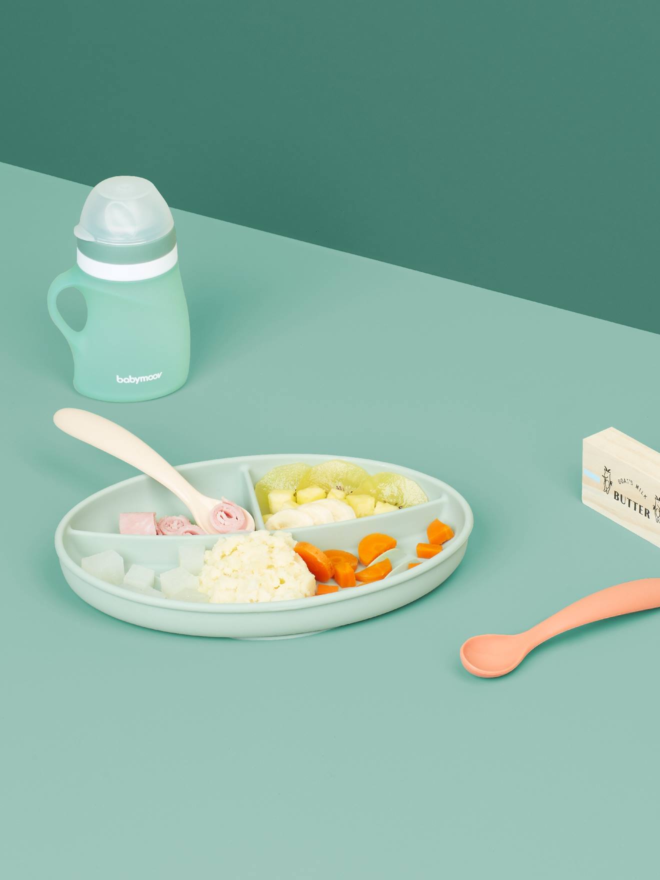 BABYMOOV Grow'Isy siliconen maaltijdset groen/terracotta