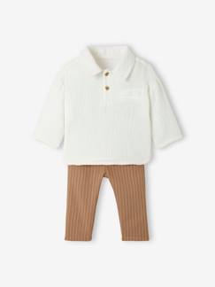Baby-Babyset-Feestelijke set met overhemd en gestreepte broek voor baby's