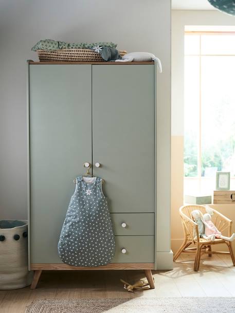 Kast met 2 deuren SERIE CONFETTI Groen+wit - vertbaudet enfant 