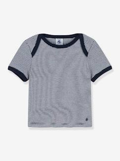 -Gestreept t-shirt baby milleraies korte mouwen PETIT BATEAU in biokatoen