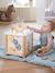 Grote houten activiteitenkubus Beige LOVELY FARM+blauw+roze+Tanzania - vertbaudet enfant 