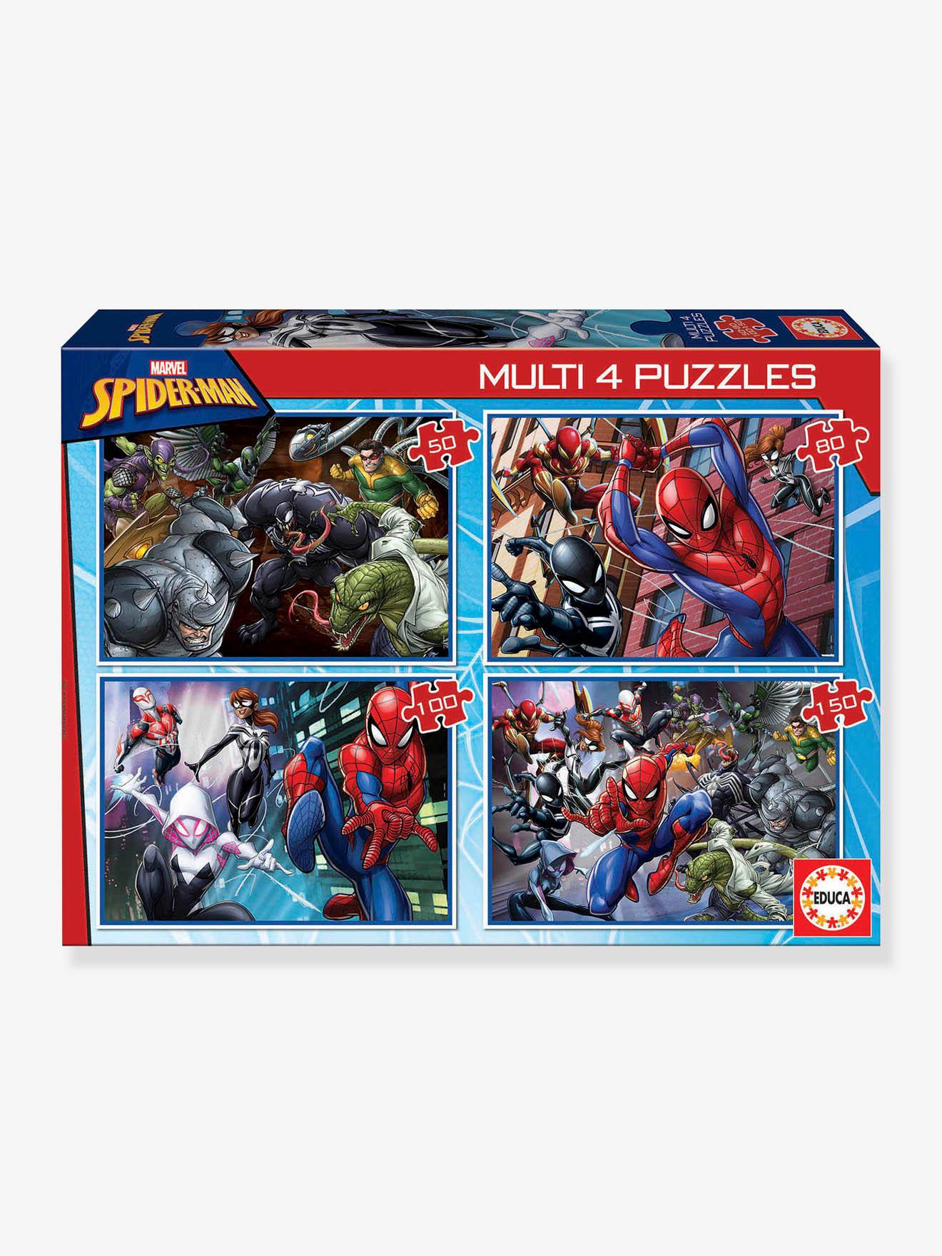 Leggpuzzel - 4 puzzels met variërend aantal stukjes - Spiderman - Educa puzzel