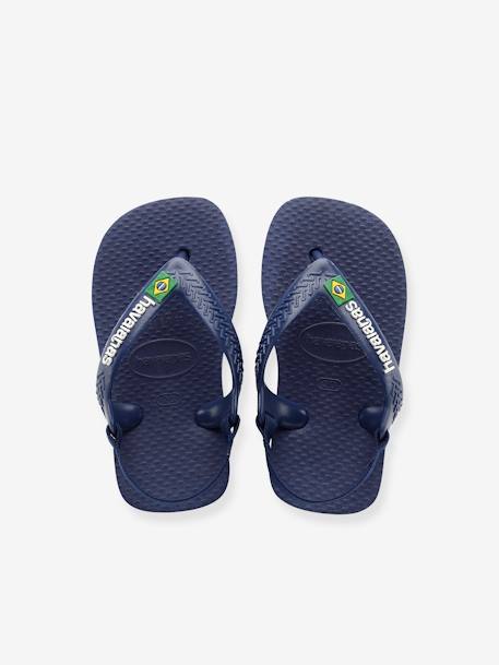 Teenslippers voor baby Brasil Logo II HAVAIANAS blauw+marine - vertbaudet enfant 