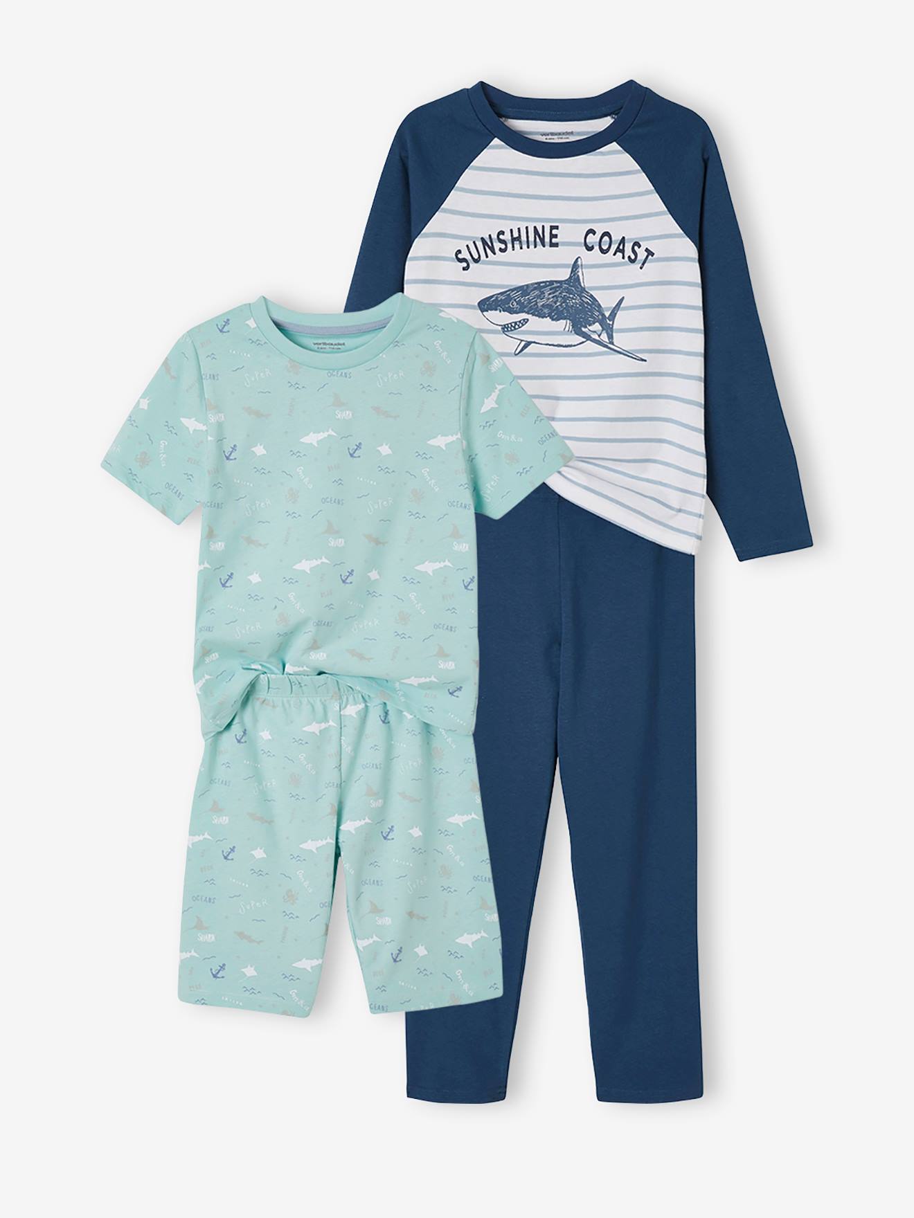 Oeko-Tex® pyjama + jongens pyjama oceaan set blauw