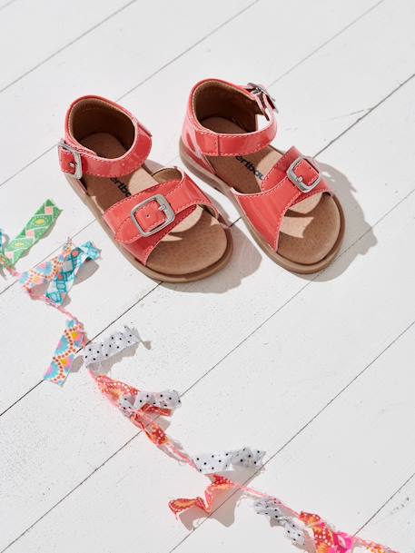 Sandalen met dichte voorkant voor babymeisje koraal - vertbaudet enfant 