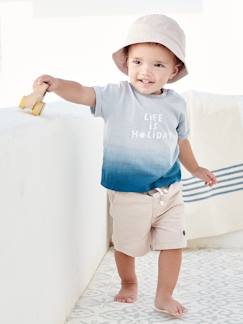 Baby-Babyset-Babyset met shirt met tie-dye-effect, kort broekje en hoedje