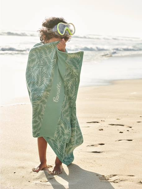 Personaliseerbare badhanddoek Oeko-Tex® groen - vertbaudet enfant 