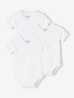 Baby-Body-Set van 3 rompertjes Bio Collection met korte mouwen en opening voor pasgeborenen